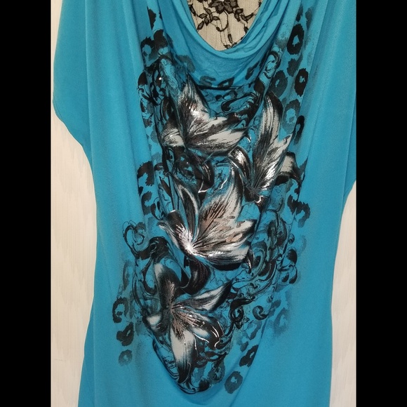 DOTS Floral Print Cowl Neck Blouse - Picture 2 of 5